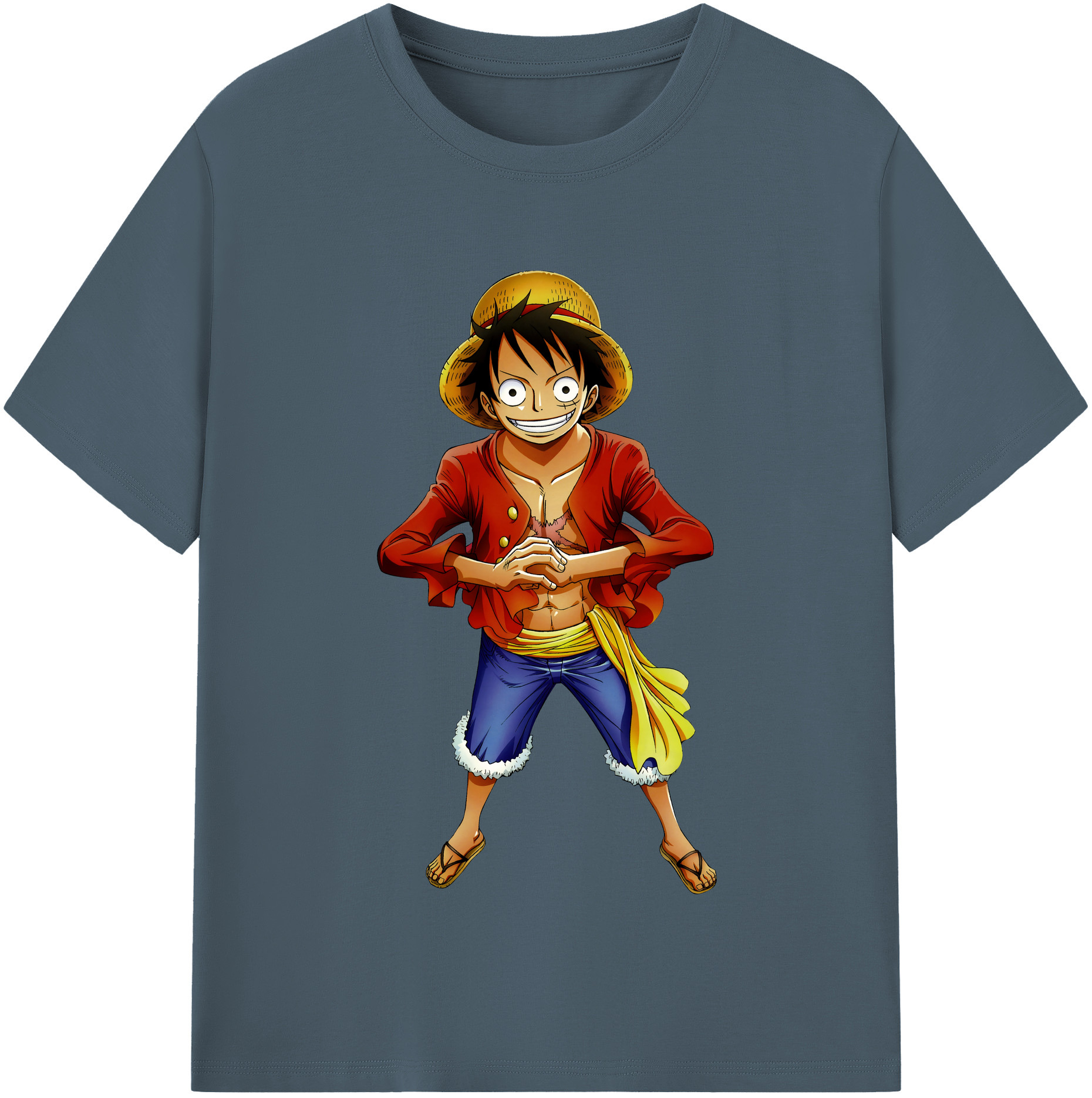 ワンピース モンキー・D・ルフィ ONE PIECE Monkey D. Luffy 綿100％半袖Tシャツ（フロントプリント）